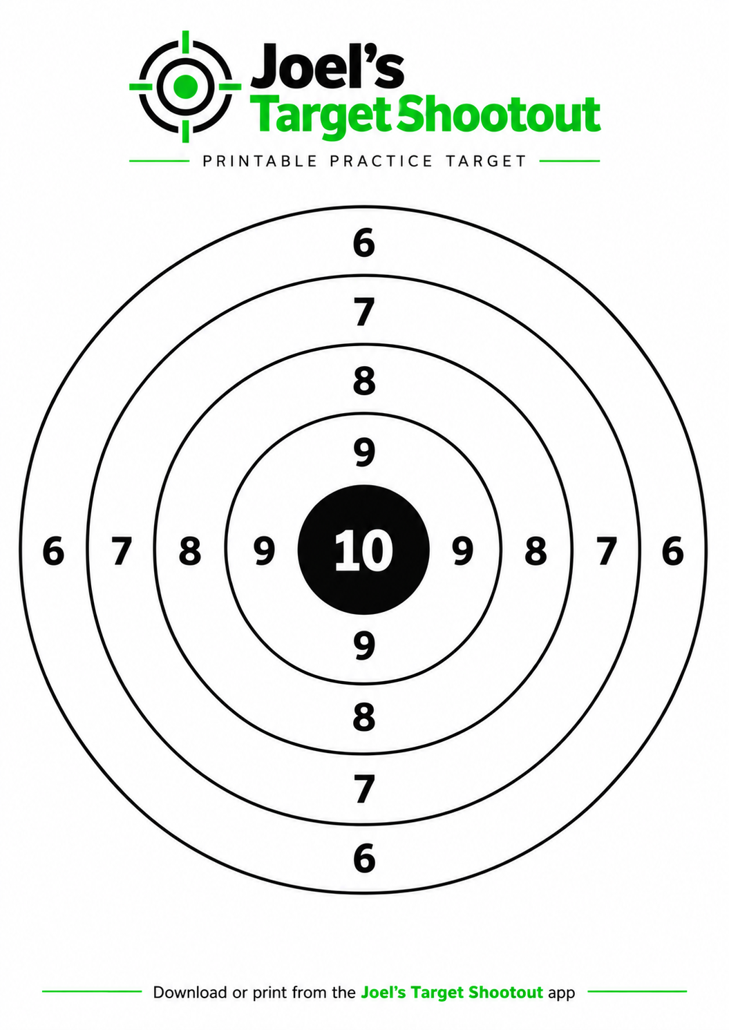 Joel's Target Shootout practice target